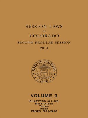 cover image of Colorado Session Laws
